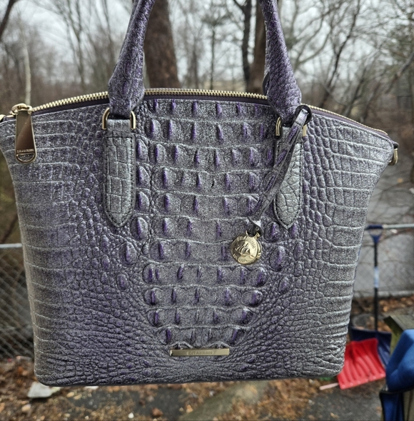 SOLD Brahmin Medium Duxbury Purple Glitter Satchel - Picture 2 of 11